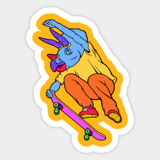 Skate Triceratops Sticker